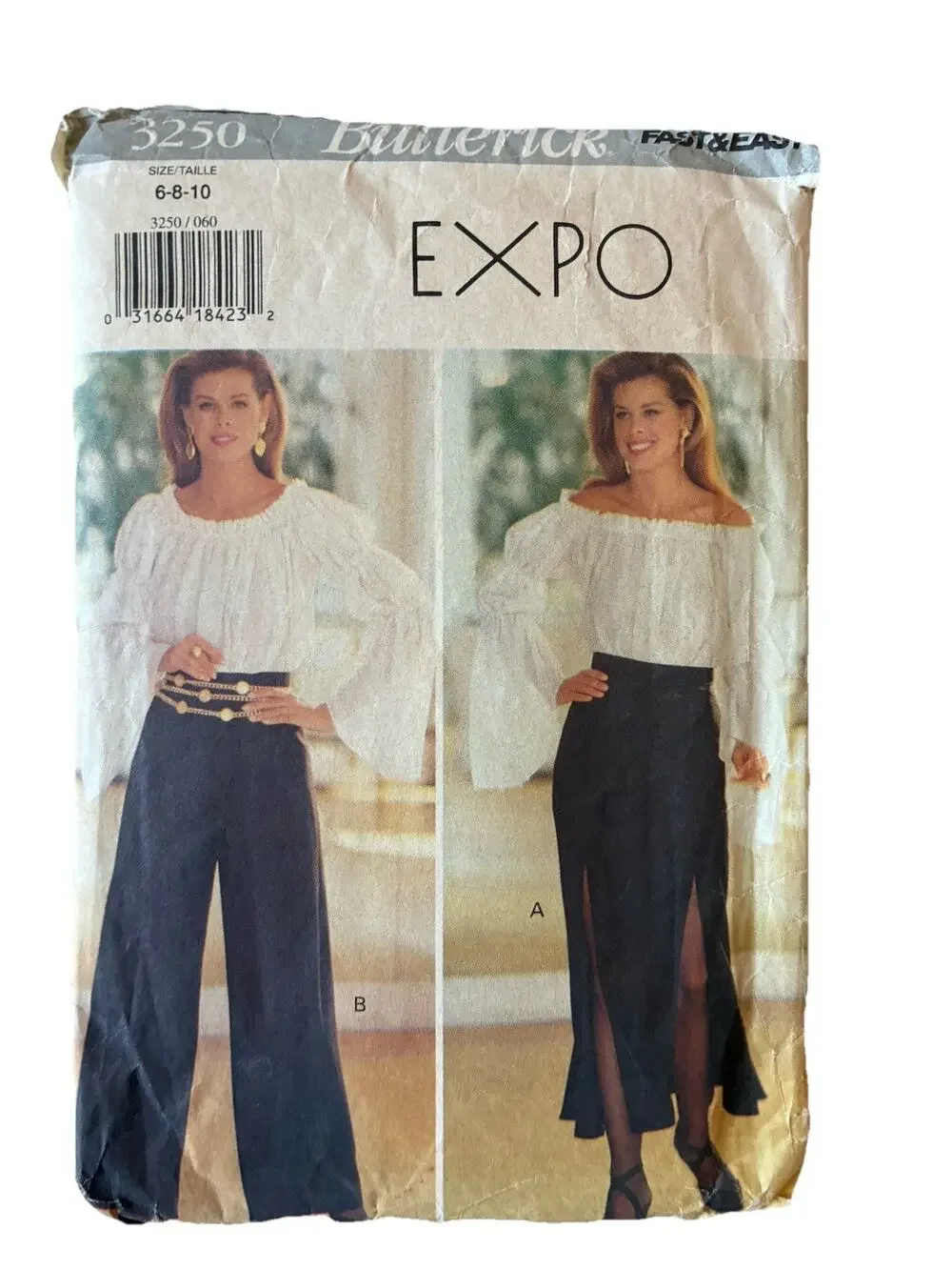VTG 90s Workwear Outfit Corporate Office Siren Ruffle Top Pants Easy Sew Pattern
